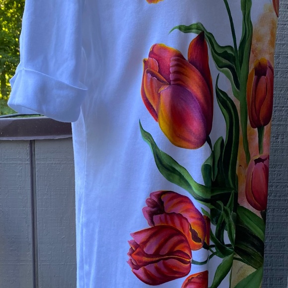 Tulips Hand Painted on a NEW Dress - Picture 5 of 13